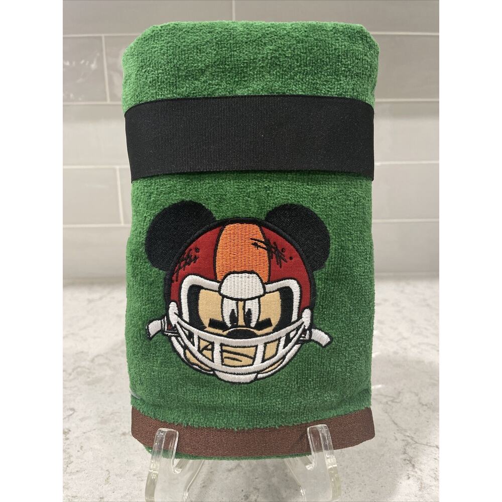 Set 2 FOOTBALL Disney Mickey Mouse in HELMET Hand Towel Set Fall Green Red Brown